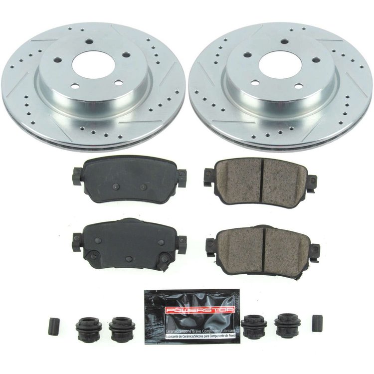 Z23 Rear Brake Pads and Rotors Kit Fits Select Late Model Nissan Models