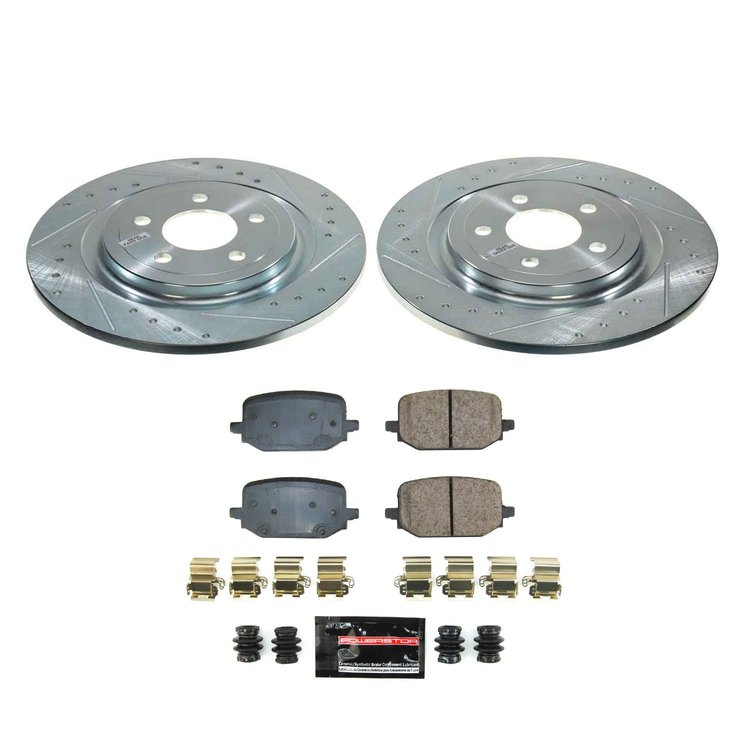 K8681 Z23 Evolution Sport Rear Brake Rotors and Pads Kit Select Ford Explorer