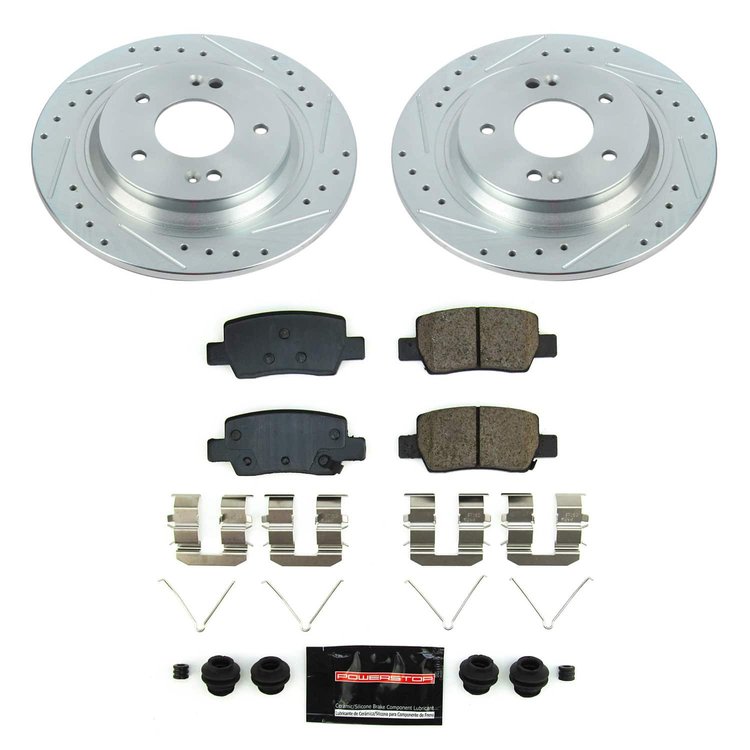 K8770 Z23 Daily Driver Carbon-Fiber Ceramic Brake Pad & Drilled & Slotted Rotor Kit