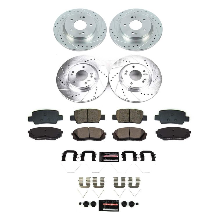 K8811 Z23 Daily Driver Carbon-Fiber Ceramic Brake Pad & Drilled & Slotted Rotor Kit