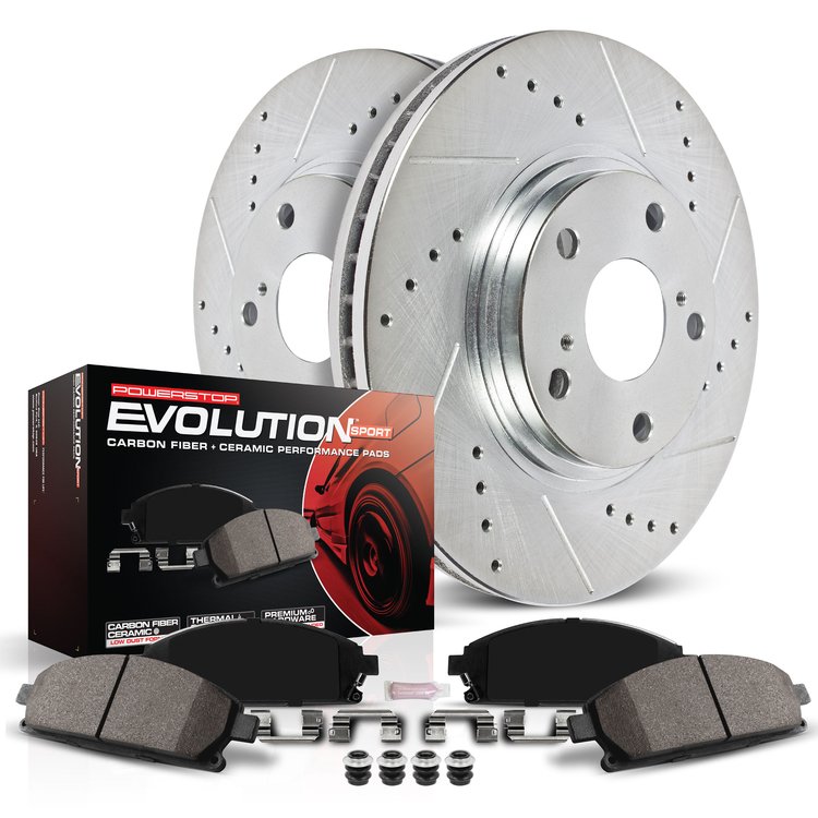 Z23 Daily Driver Carbon-Fiber Ceramic Brake Pad and Drilled & Slotted Rotor Kit for 2020-2023 Audi e-tron Sportback