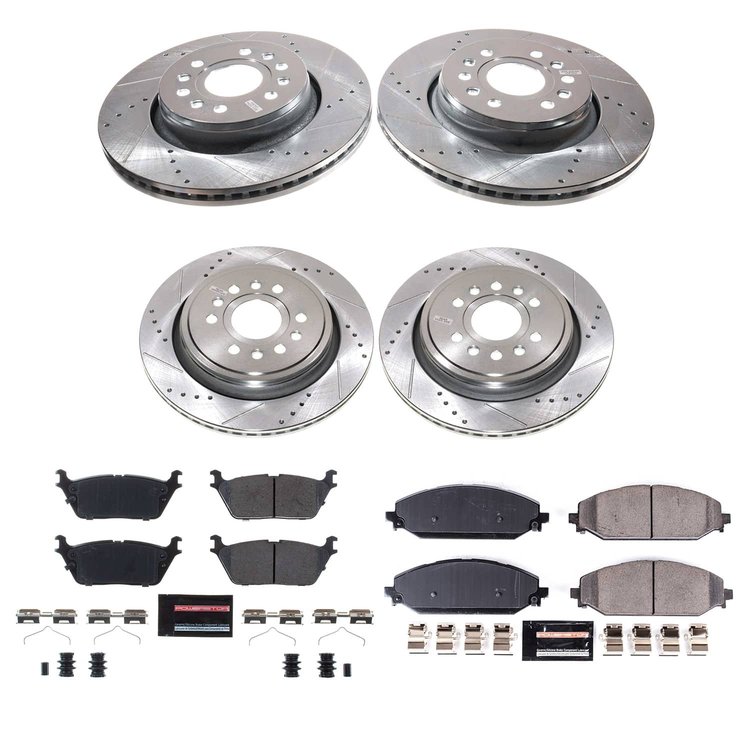 K8902 Z23 Daily Driver Carbon-Fiber Ceramic Brake Pad & Drilled & Slotted Rotor Kit