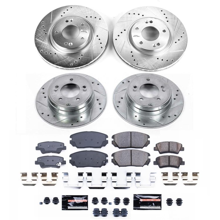 K9061 Z23 Daily Driver Carbon-Fiber Ceramic Brake Pad & Drilled & Slotted Rotor Kit