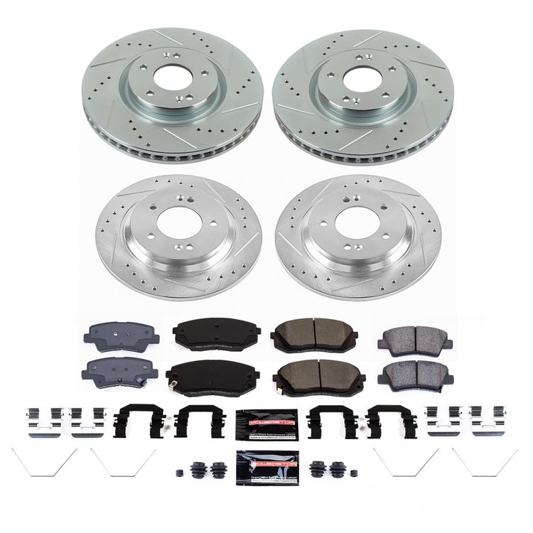 K9167 Z23 Daily Driver Carbon-Fiber Ceramic Brake Pad & Drilled & Slotted Rotor Kit