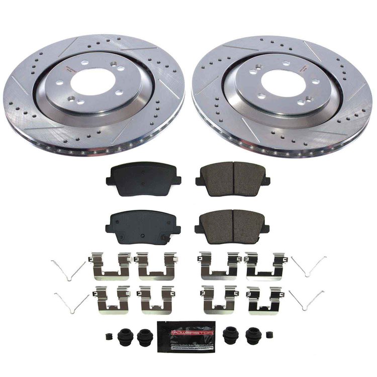 K9222 Z23 Daily Driver Carbon-Fiber Ceramic Brake Pad & Drilled & Slotted Rotor Kit