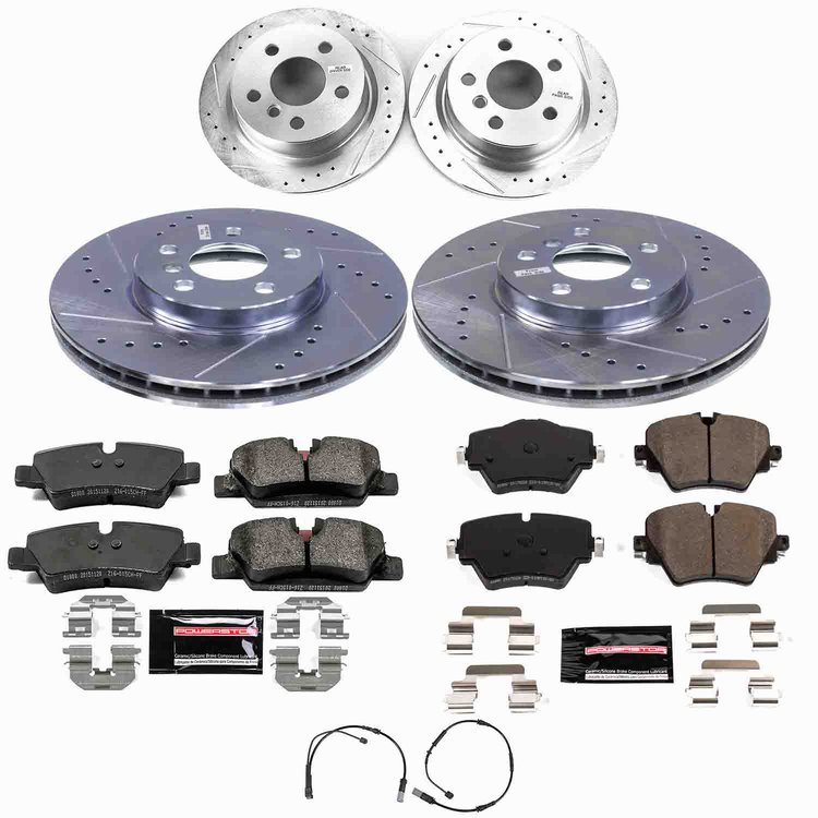 Z23 Daily Driver Carbon-Fiber Ceramic Brake Pad and Drilled & Slotted Rotor Kit for 2022-2024 Mini Cooper