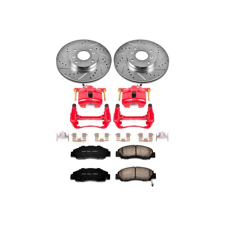 High Performance Brake Upgrade Kit Cross-Drilled and Slotted Rotors Z23 Evolution Sport High Carbon