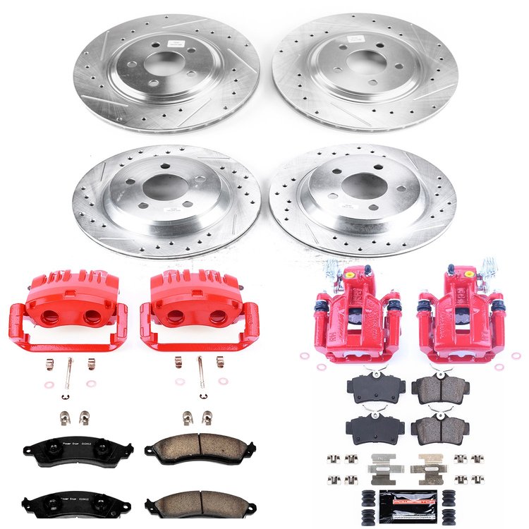 High Performance Brake Upgrade Kit Cross-Drilled and Slotted Rotors Z23 Evolution Sport High Carbon