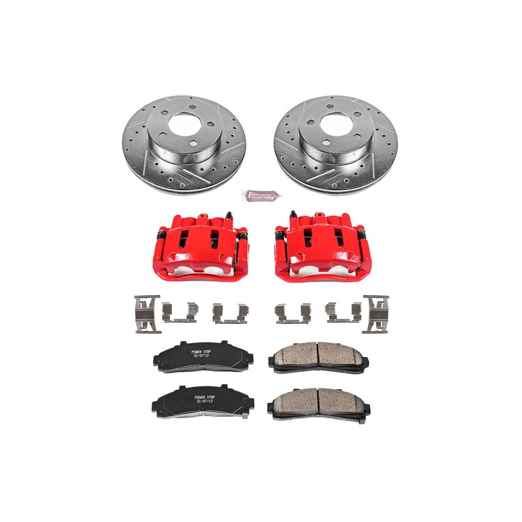 High Performance Brake Upgrade Kit Cross-Drilled and Slotted Rotors Z23 Evolution Sport High Carbon