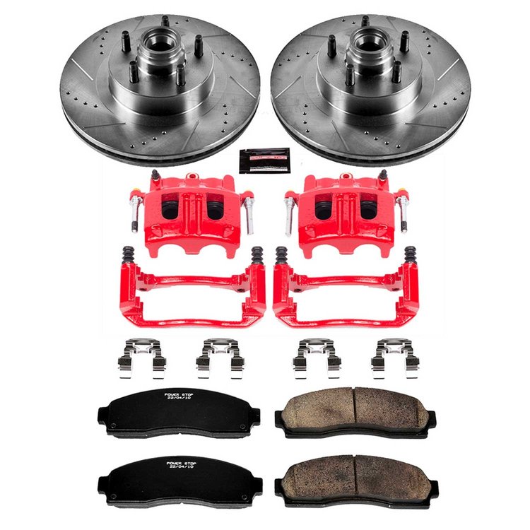 High Performance Brake Upgrade Kit Cross-Drilled and Slotted Rotors Z23 Evolution Sport High Carbon