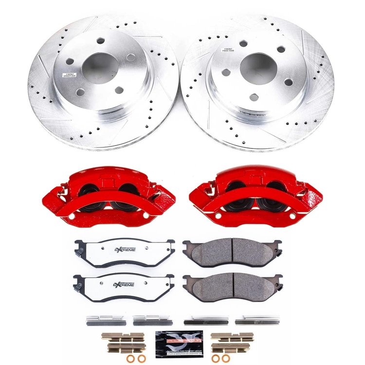 KC2165A-36 Z36 Truck & SUV Ceramic Brake Pad, Drilled & Slotted Rotor, & Caliper Kit