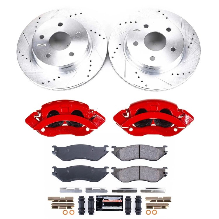 KC2165A Z23 Daily Driver Carbon-Fiber Ceramic Pads Drilled & Slotted Rotor & Caliper Kit