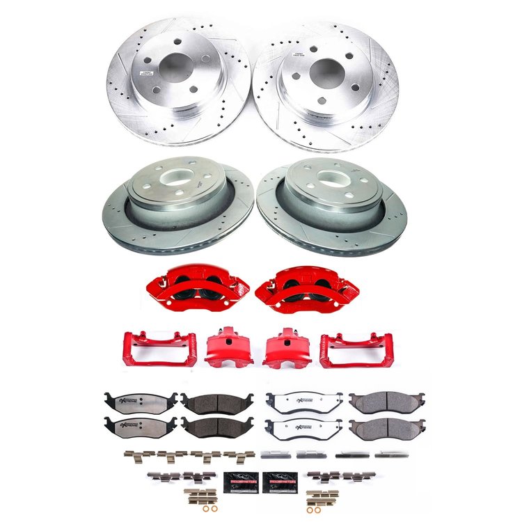 KC2166A-36 Z36 Truck & SUV Ceramic Brake Pad, Drilled & Slotted Rotor, & Caliper Kit