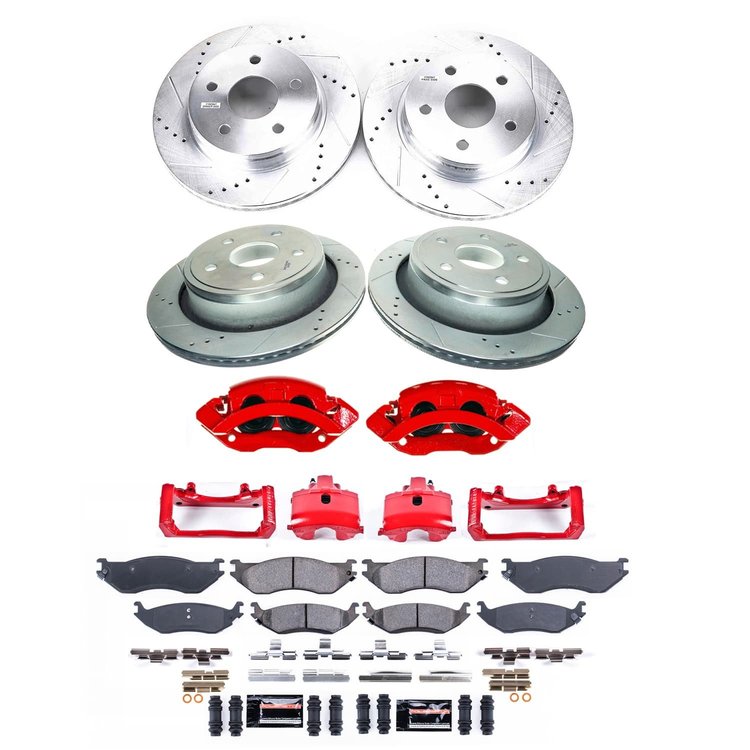 KC2166A Z23 Daily Driver Carbon-Fiber Ceramic Pads Drilled & Slotted Rotor & Caliper Kit