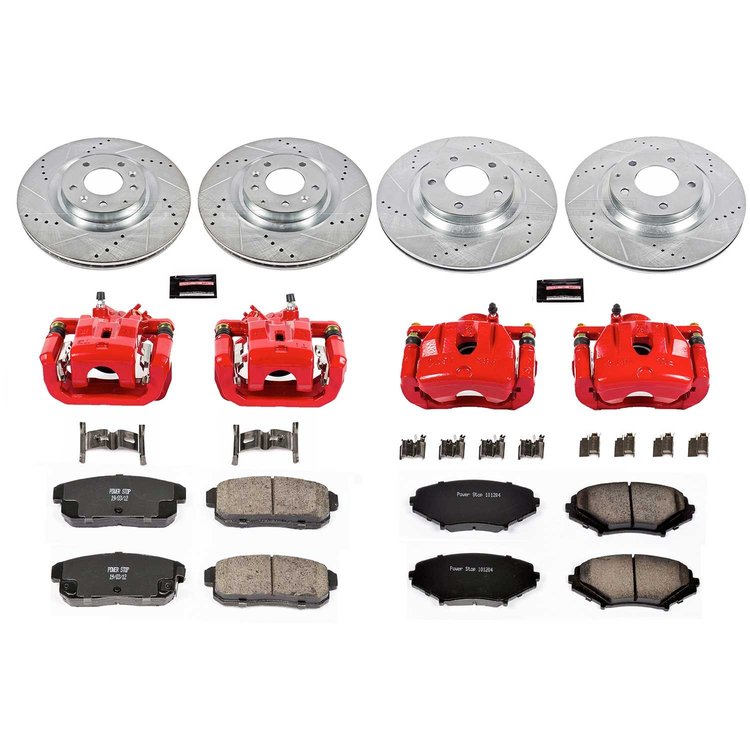 High Performance Brake Upgrade Kit Cross-Drilled and Slotted Rotors Z23 Evolution Sport High Carbon