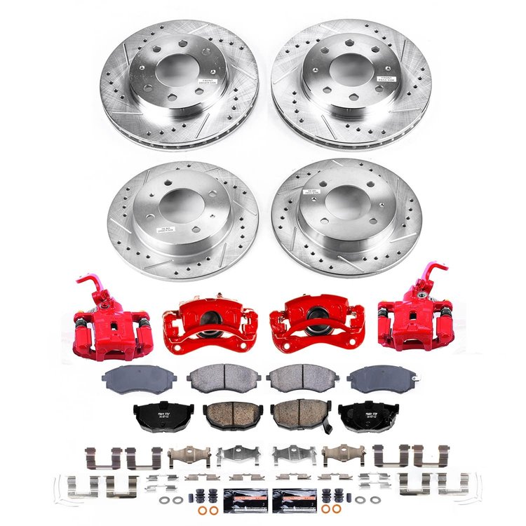 KC2778A Z23 Daily Driver Carbon-Fiber Ceramic Pads Drilled & Slotted Rotor & Caliper Kit