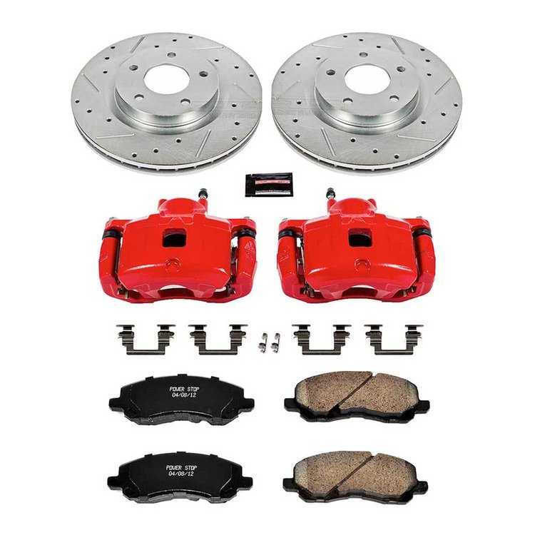 High Performance Brake Upgrade Kit Cross-Drilled and Slotted Rotors Z23 Evolution Sport High Carbon