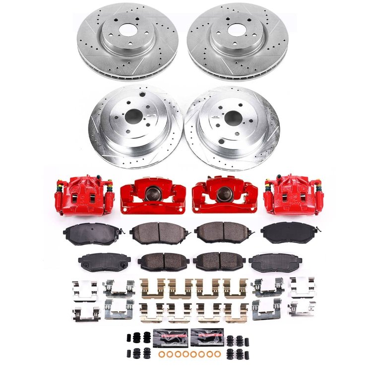 KC4088 Z23 Daily Driver Carbon-Fiber Ceramic Pads Drilled & Slotted Rotor & Caliper Kit
