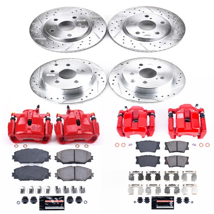 Z23 Daily Driver Carbon-Fiber Ceramic Pads Drilled & Slotted Rotor & Caliper Kit for 2012-2018 Toyota RAV4