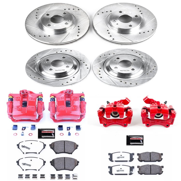 Street Warrior Brake Upgrade Kit Cross-Drilled and Slotted Rotors Z26 Extreme Street Performance Bra