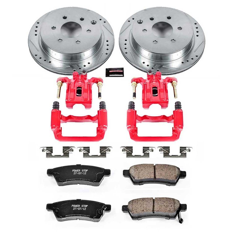 High Performance Brake Upgrade Kit Cross-Drilled and Slotted Rotors Z23 Evolution Sport High Carbon