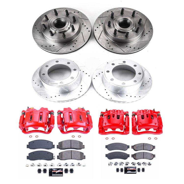High Performance Brake Upgrade Kit Cross-Drilled and Slotted Rotors Z23 Evolution Sport High Carbon