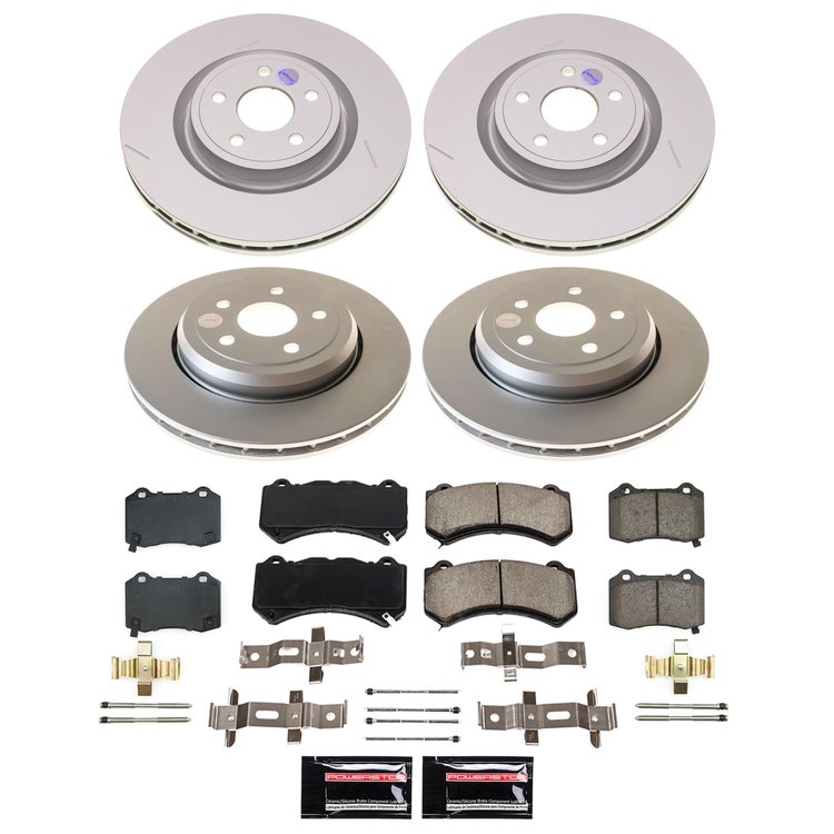 KC5747A Z23 Daily Driver Carbon-Fiber Ceramic Pads Drilled & Slotted Rotor & Caliper Kit