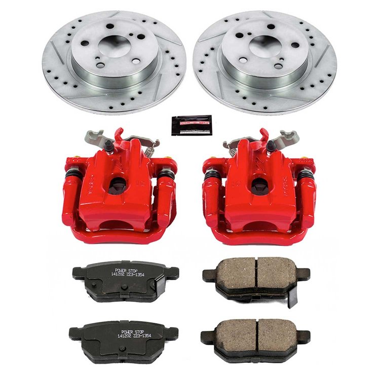 High Performance Brake Upgrade Kit Cross-Drilled and Slotted Rotors Z23 Evolution Sport High Carbon