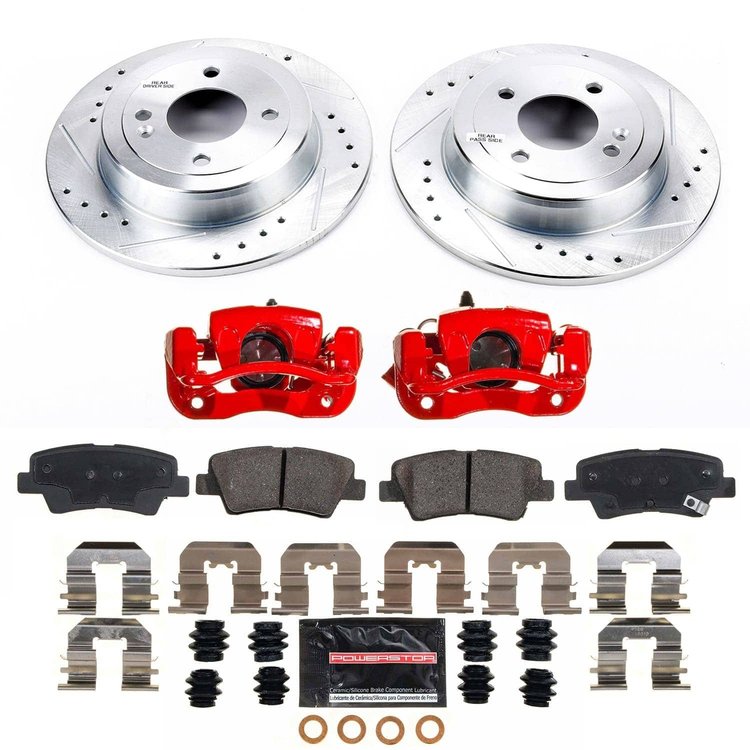 KC6507A Z23 Daily Driver Carbon-Fiber Ceramic Pads Drilled & Slotted Rotor & Caliper Kit