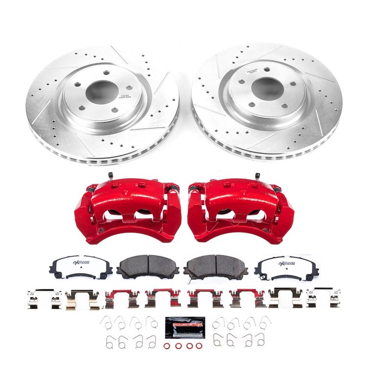KC7034-26 Z26 Street Performance Ceramic Brake Pad, Drilled Slotted Rotor, & Caliper Kit