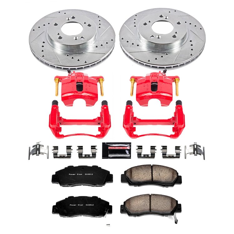 High Performance Brake Upgrade Kit Cross-Drilled and Slotted Rotors Z23 Evolution Sport High Carbon