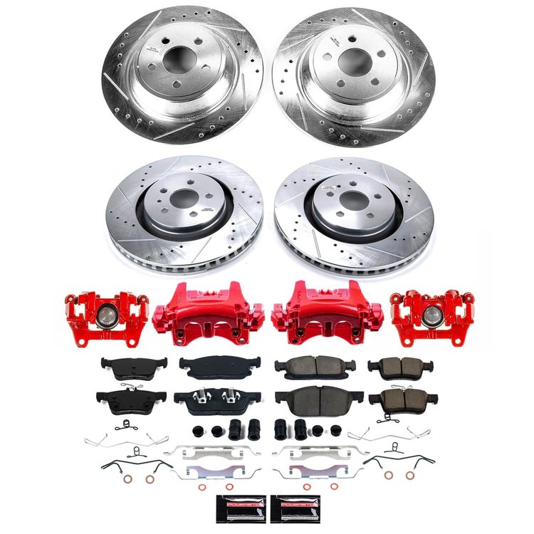 KC7416 Z23 Daily Driver Carbon-Fiber Ceramic Pads Drilled & Slotted Rotor & Caliper Kit