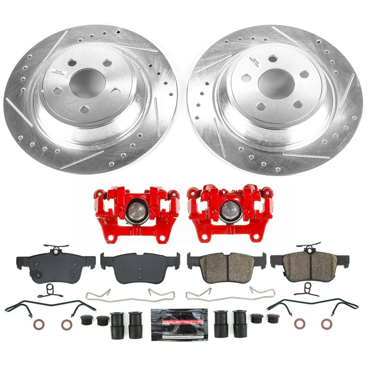 KC7417A Z23 Daily Driver Carbon-Fiber Ceramic Pads Drilled & Slotted Rotor & Caliper Kit