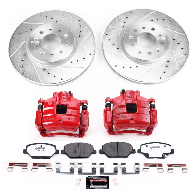 KC7661B-26 Z26 Street Performance Ceramic Brake Pad, Drilled Slotted Rotor, & Caliper Kit