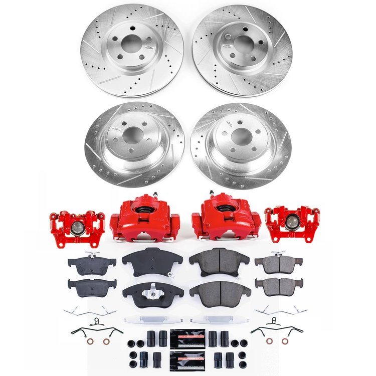 KC7912A Z23 Daily Driver Carbon-Fiber Ceramic Pads Drilled & Slotted Rotor & Caliper Kit