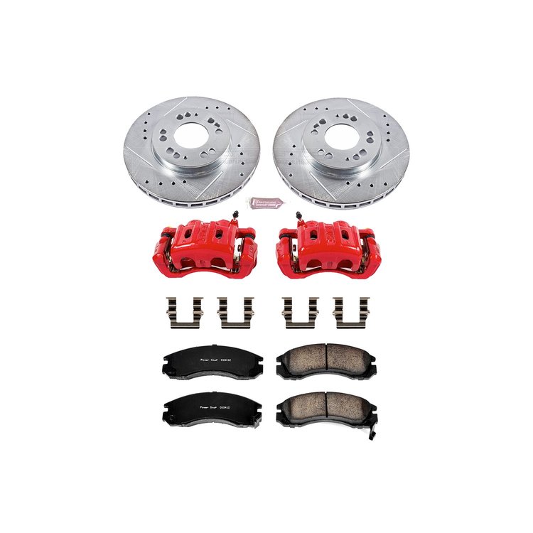 High Performance Brake Upgrade Kit Cross-Drilled and Slotted Rotors Z23 Evolution Sport High Carbon