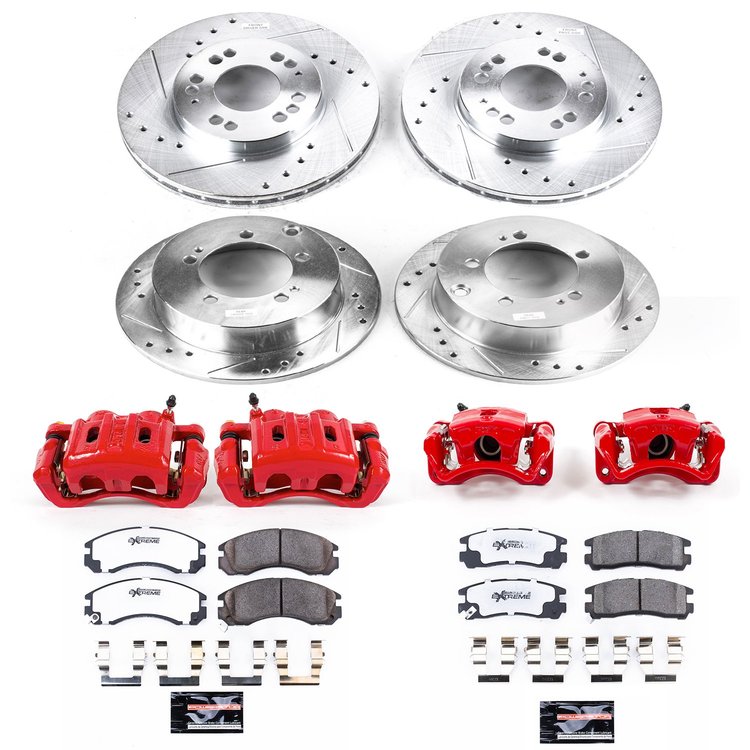 Street Warrior Brake Upgrade Kit Cross-Drilled and Slotted Rotors Z26 Extreme Street Performance Bra