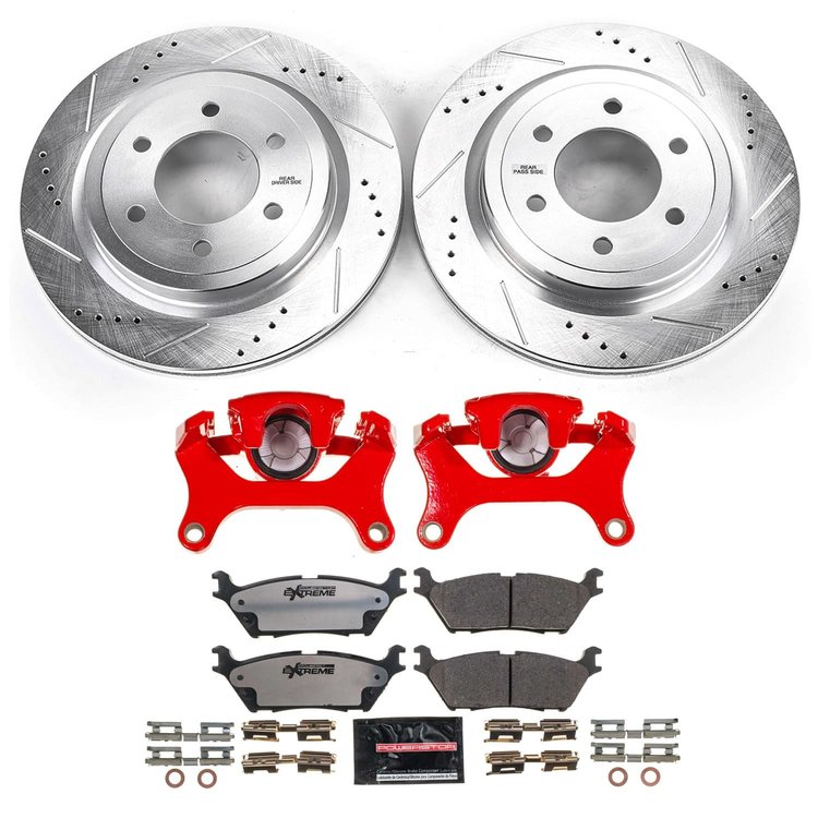 KC8030-36 Z36 Truck & SUV Ceramic Brake Pad, Drilled & Slotted Rotor, & Caliper Kit