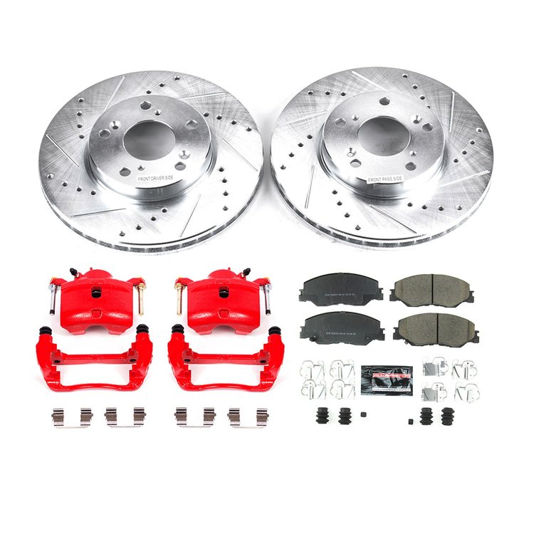 KC8318 Z23 Daily Driver Carbon-Fiber Ceramic Pads Drilled & Slotted Rotor & Caliper Kit