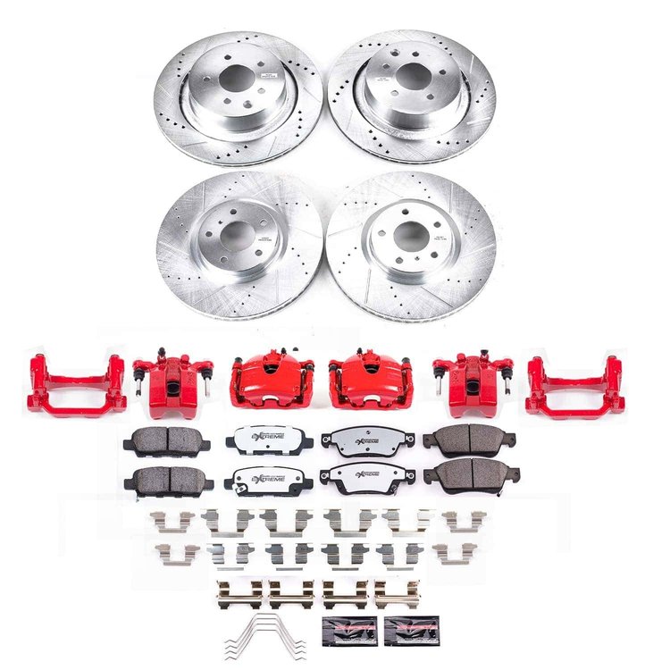 KC9063-26 Z26 Street Performance Ceramic Brake Pad, Drilled Slotted Rotor, & Caliper Kit