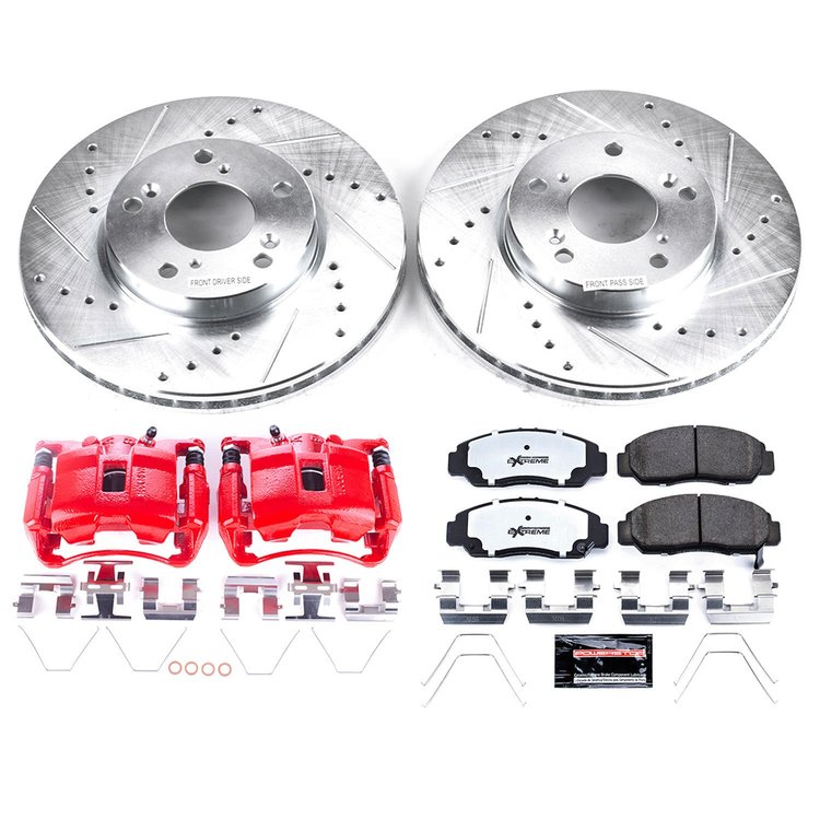 KC9109-26 Z26 Street Performance Ceramic Brake Pad, Drilled Slotted Rotor, & Caliper Kit
