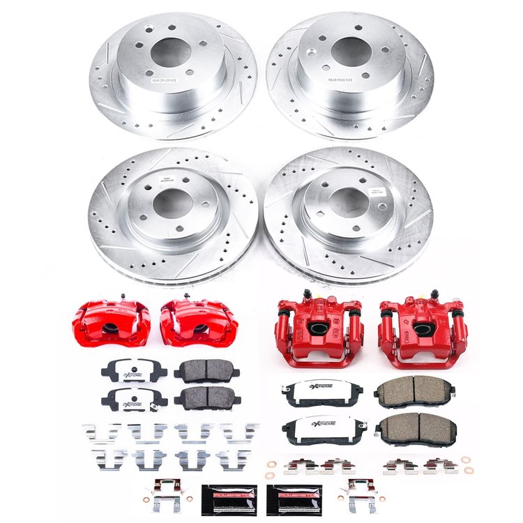 KC9141-26 Z26 Street Performance Ceramic Brake Pad, Drilled Slotted Rotor, & Caliper Kit