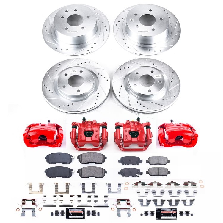 KC9141 Z23 Daily Driver Carbon-Fiber Ceramic Pads Drilled & Slotted Rotor & Caliper Kit