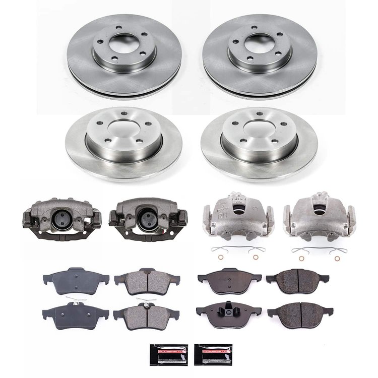 KCOE121B OE Stock Replacement Low-Dust Ceramic Brake Pad, Rotor & Caliper Kit