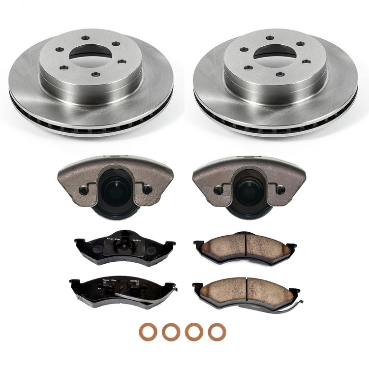 KCOE2138 OE Stock Replacement Low-Dust Ceramic Brake Pad, Rotor & Caliper Kit