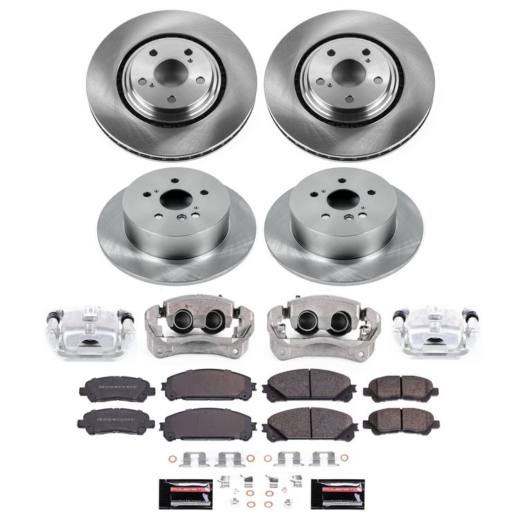 KCOE4129A OE Stock Replacement Low-Dust Ceramic Brake Pad, Rotor & Caliper Kit
