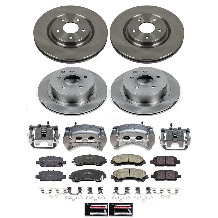 KCOE7033 OE Stock Replacement Low-Dust Ceramic Brake Pad, Rotor & Caliper Kit