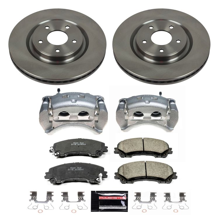 KCOE7034 OE Stock Replacement Low-Dust Ceramic Brake Pad, Rotor & Caliper Kit