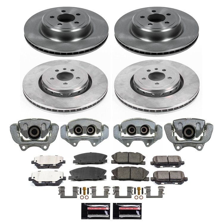 KCOE7051 OE Stock Replacement Low-Dust Ceramic Brake Pad, Rotor & Caliper Kit