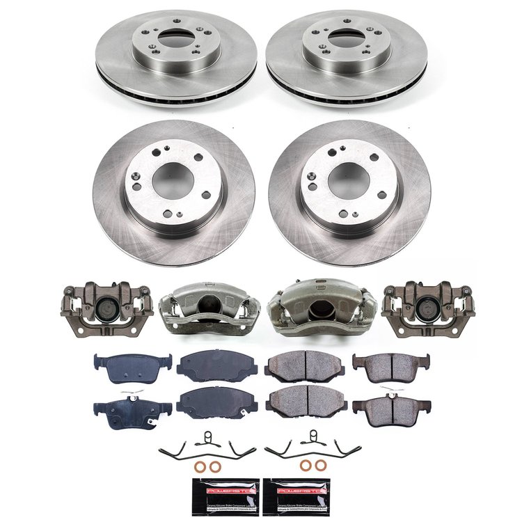 KCOE7574 OE Stock Replacement Low-Dust Ceramic Brake Pad, Rotor & Caliper Kit